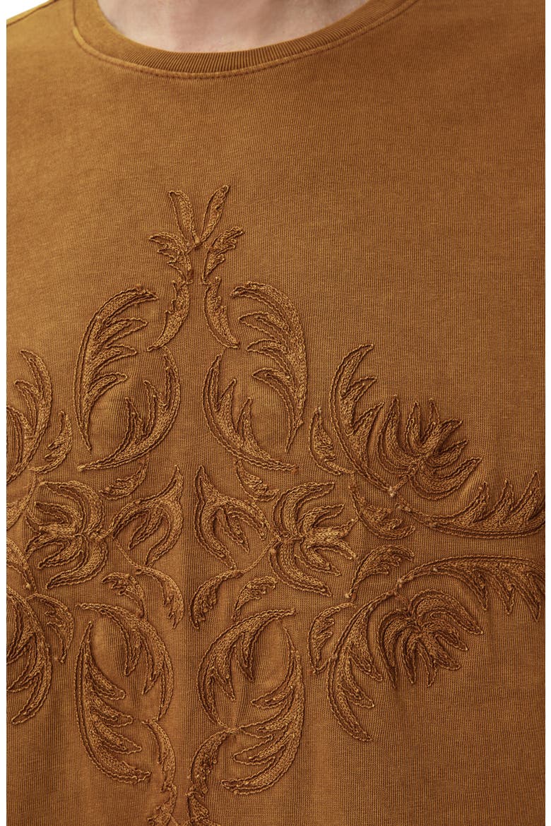 Embroidered T-Shirt, Alternate, color, SIENNA BROWN