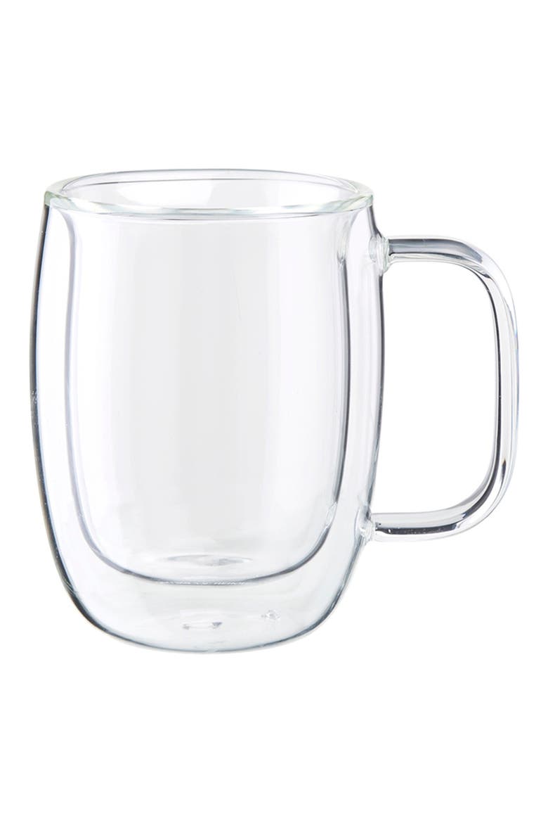 Sorrento Plus Set of 2 Double Wall Glass Espresso Mugs, Main, color, CLEAR