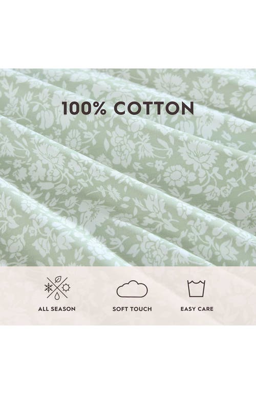 Laura Ashley Heirloom Ditsy 200 Thread Count Cotton Percale Sheet Set In Green