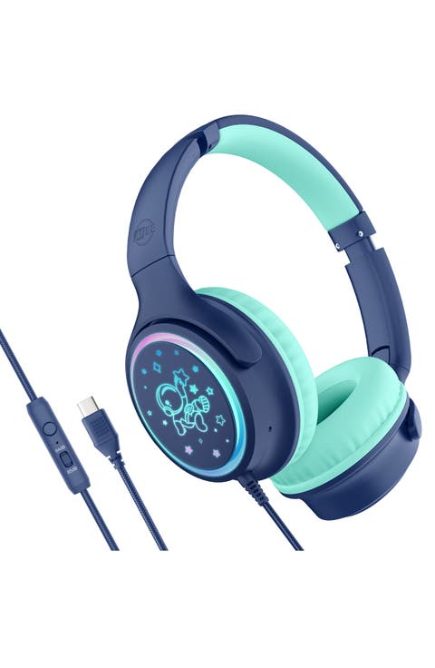 KidJamz KJ65U Safe Listening USB-C Over-Ear Headphones for Kids with LED Lights