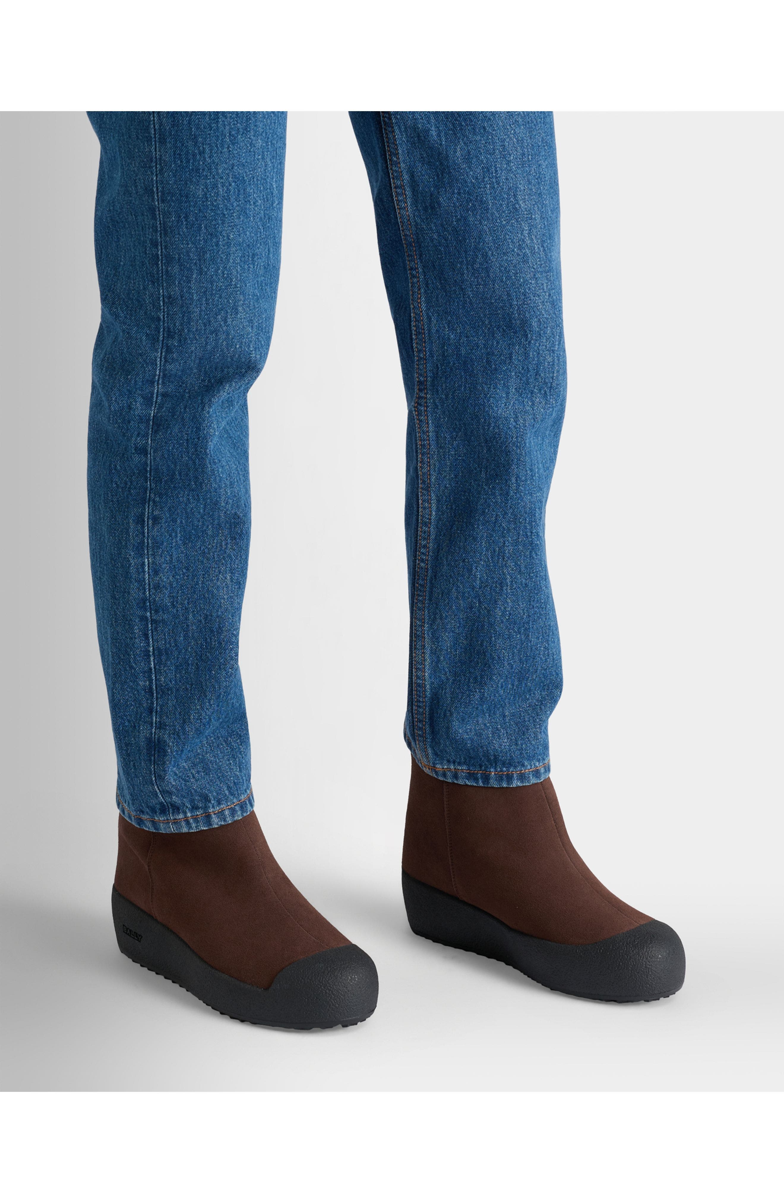 Bally Curling Bootie in Andorra Suede, Alternate, color, Brown