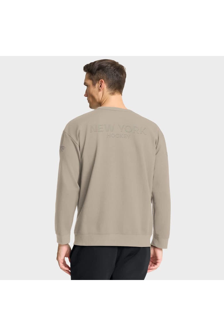 Men's Fanatics Tan New York Islanders Authentic Pro Road Tri-Blend Sweatshirt, Alternate, color, Tan