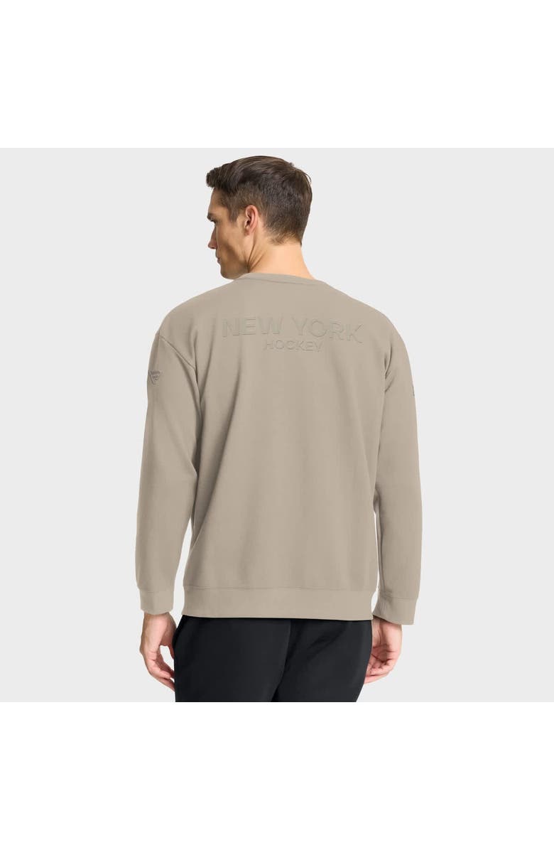 FANATICS Men's Fanatics Tan New York Islanders Authentic Pro Road Tri-Blend Sweatshirt, Alternate, color, Tan