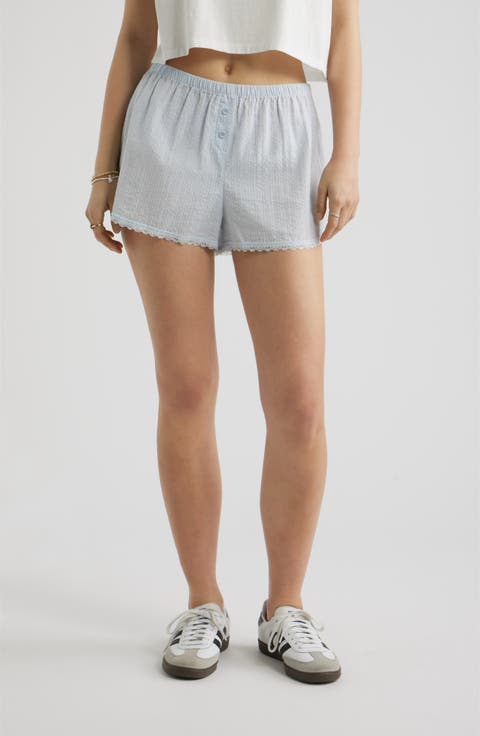 Cotton Seersucker Boxer Shorts