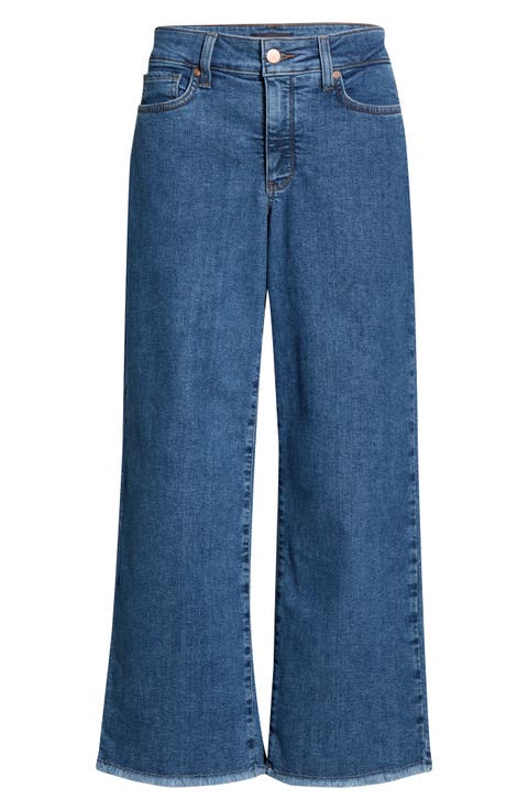 Teresa Raw Hem Ankle Wide Leg Jeans