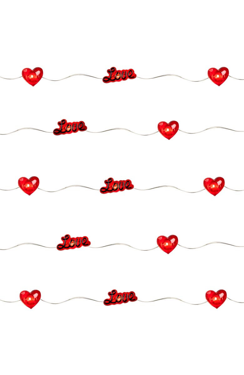 Northlight 20-Count Red Valentine's Day Love and Heart LED Fairy Lights, 6.25ft, Copper Wire, Main, color, Red