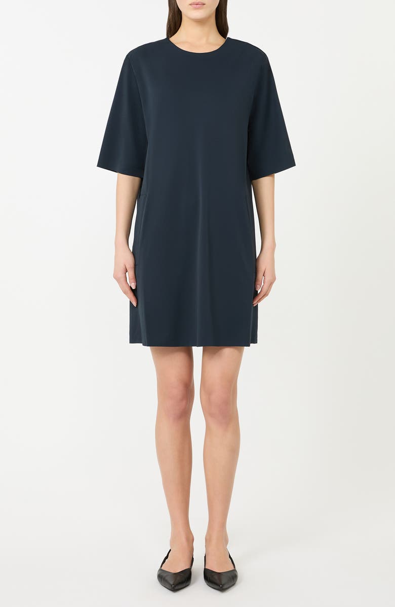 MM by Max Mara Pigna Jersey Shift Dress, Main, color, Navy