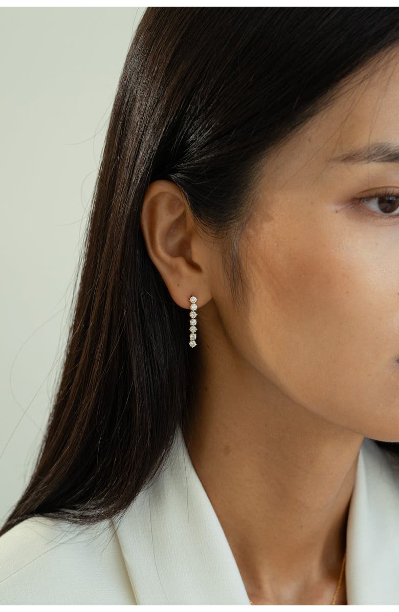 Bearfruit Jewelry Sterling Silver 18k Gold Plated Josephine Tennis Earrings Holiday Gift Idea, Alternate, color, Gold