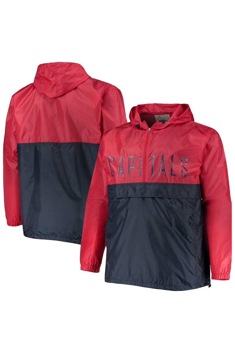 Men's Red Washington Capitals Big & Tall Anorak Half-Zip Pullover Hoodie, Main, color, Red