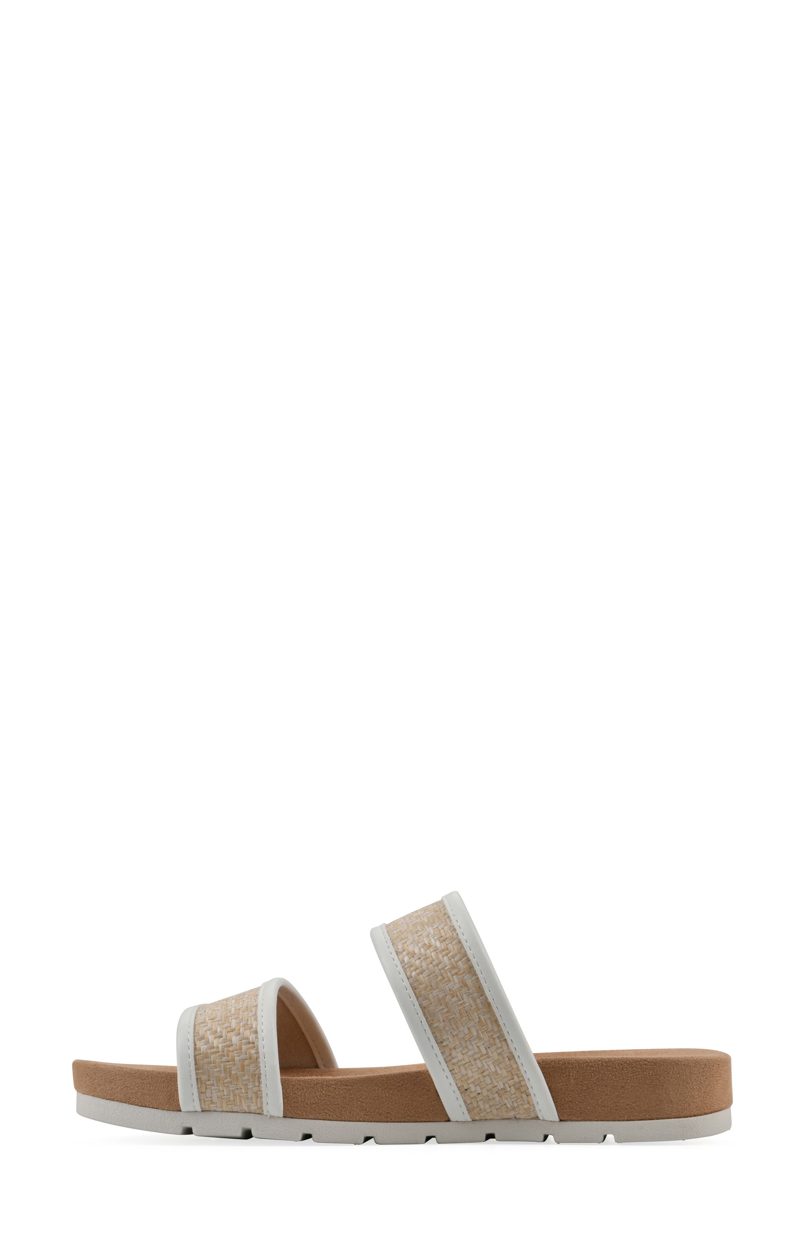 CLIFFS BY WHITE MOUNTAIN Tropical Slide Sandal, Alternate, color, White Smooth