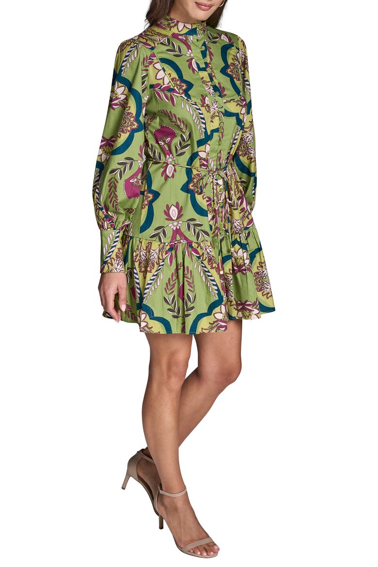 Floral Long Sleeve Shirtdress, Alternate, color, SPROUT MULTI
