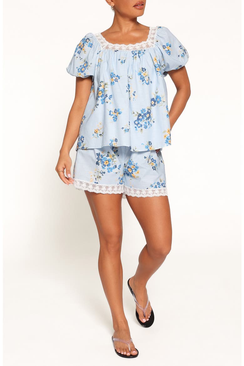 Fawna Shorts Set, Main, color, BLUE FLORAL