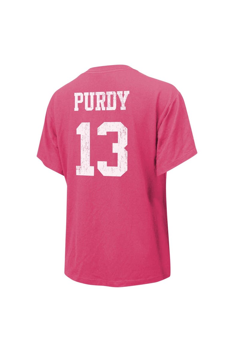 Women's Majestic Threads Brock Purdy Pink San Francisco 49ers Name & Number T-Shirt, Alternate, color, Pink