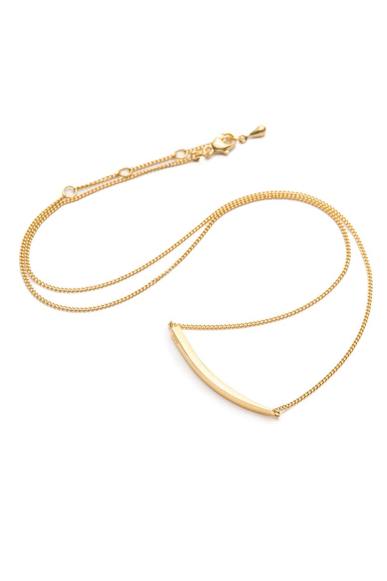 Crescent Moon Necklace. Handmade in Italy, Main, color, Gold Plated
