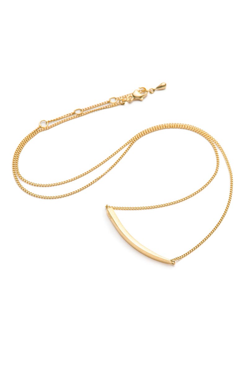 Eloise Jewelry Crescent Moon Necklace Natural, Main, color, Gold Plated