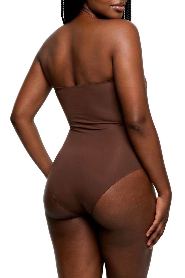 Seamless Forming Strapless Bodysuit, Alternate, color, Espresso