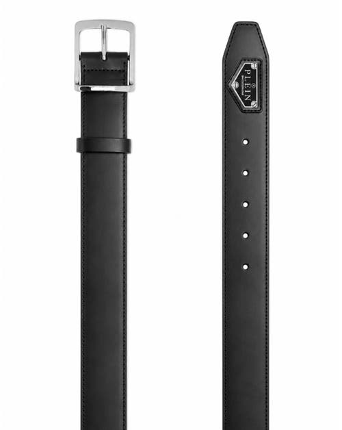 Philipp Plein Leather Belt Triangle Men In Black
