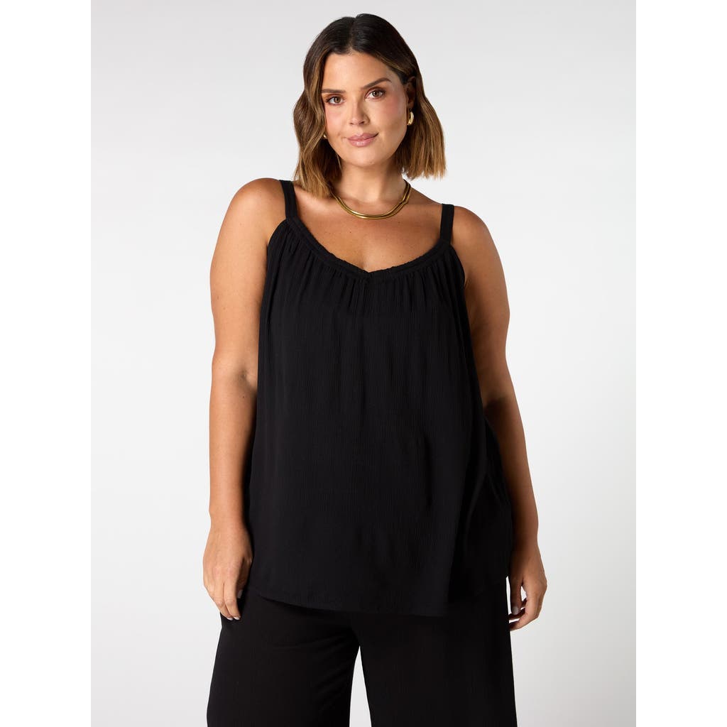 Live Unlimited Crinkle Gathered Cami In Black