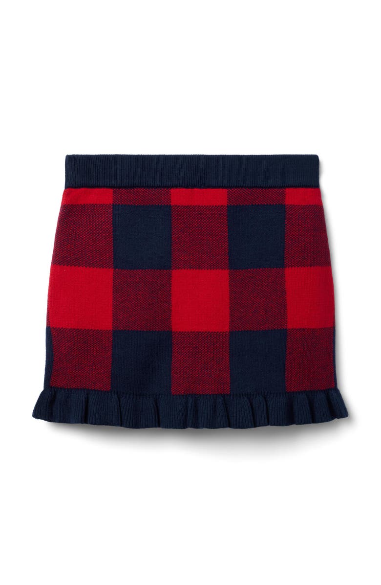 Janie and Jack Plaid Sweater Skirt, Alternate, color, Red