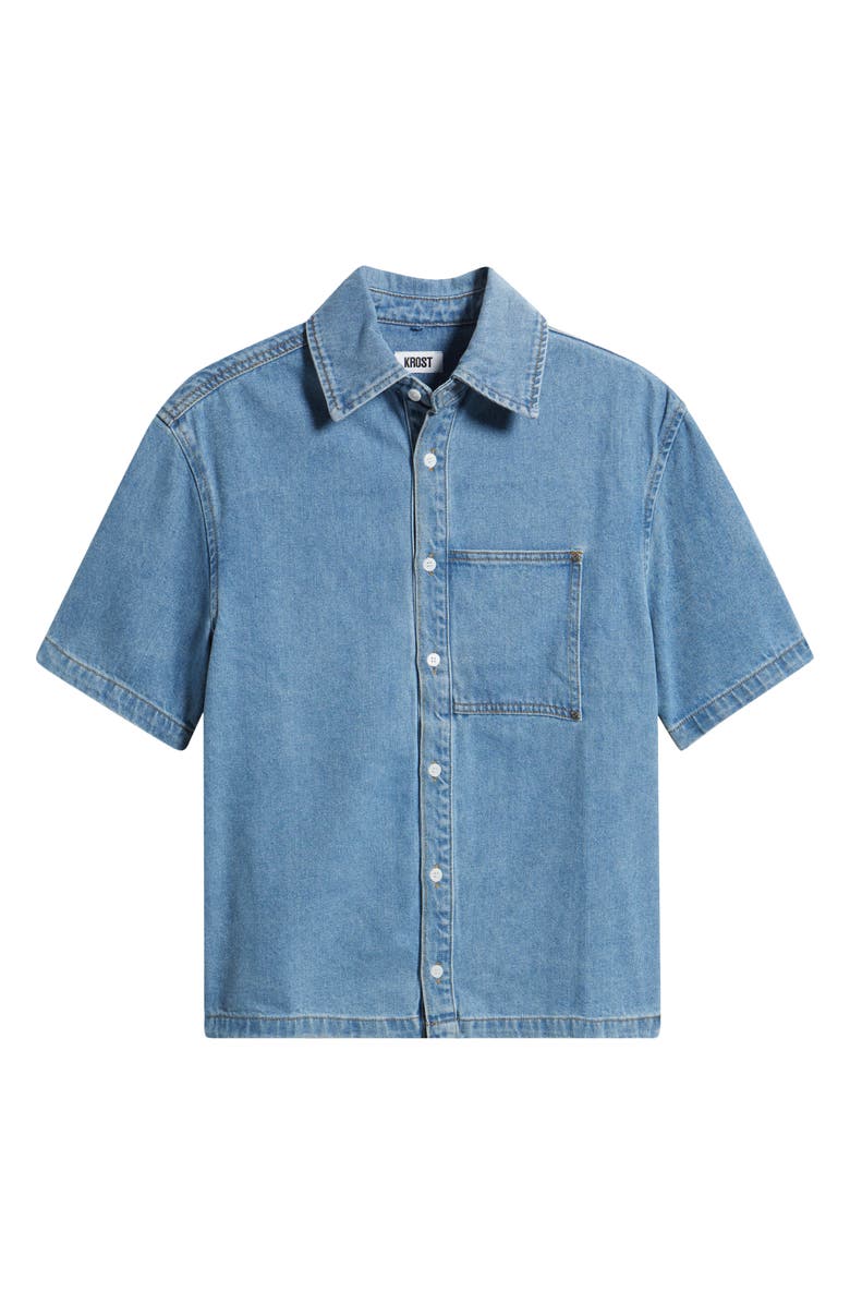 KROST Mariner Short Sleeve Denim Button-Up Shirt, Alternate, color, 