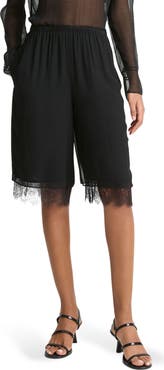 Vince Lace Trim Chiffon Shorts