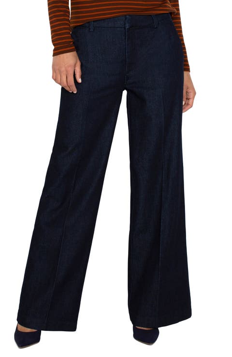 Wide Leg Denim Trousers