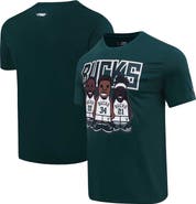 PRO STANDARD Men's Pro Standard Giannis Antetokounmpo, Jrue Holiday, Khris Middleton Hunter Green Milwaukee Bucks Multi Lineup T-Shirt