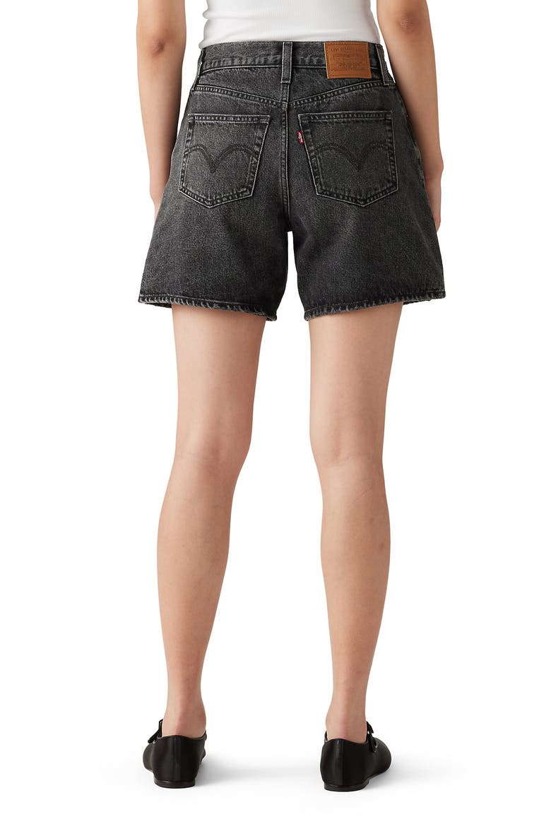 High Waist Mid Thigh Baggy Denim Shorts, Alternate, color, WHERES MY PHONE