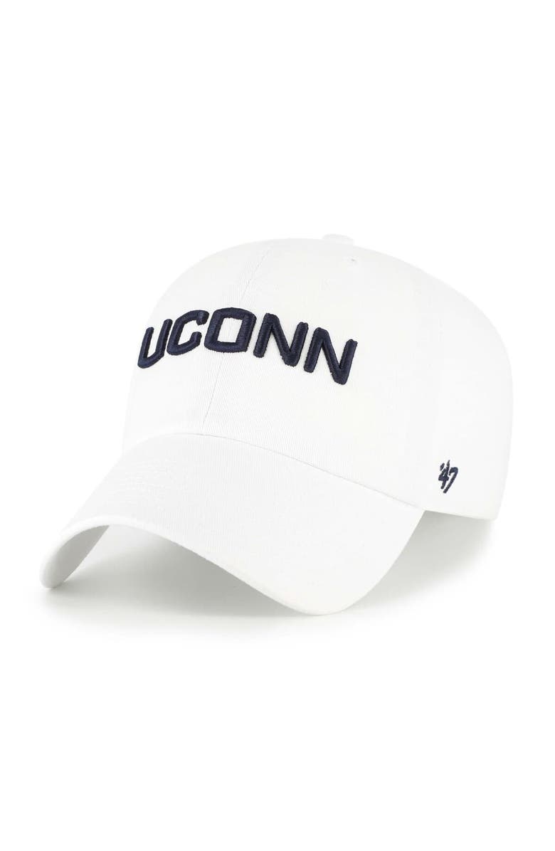 '47 Men's '47 White UConn Huskies Clean Up Adjustable Hat, Main, color, 