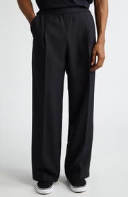 STOCKHOLM SURFBOARD CLUB Elaine Logo Jacquard Waist Pleated Wide Leg Pants