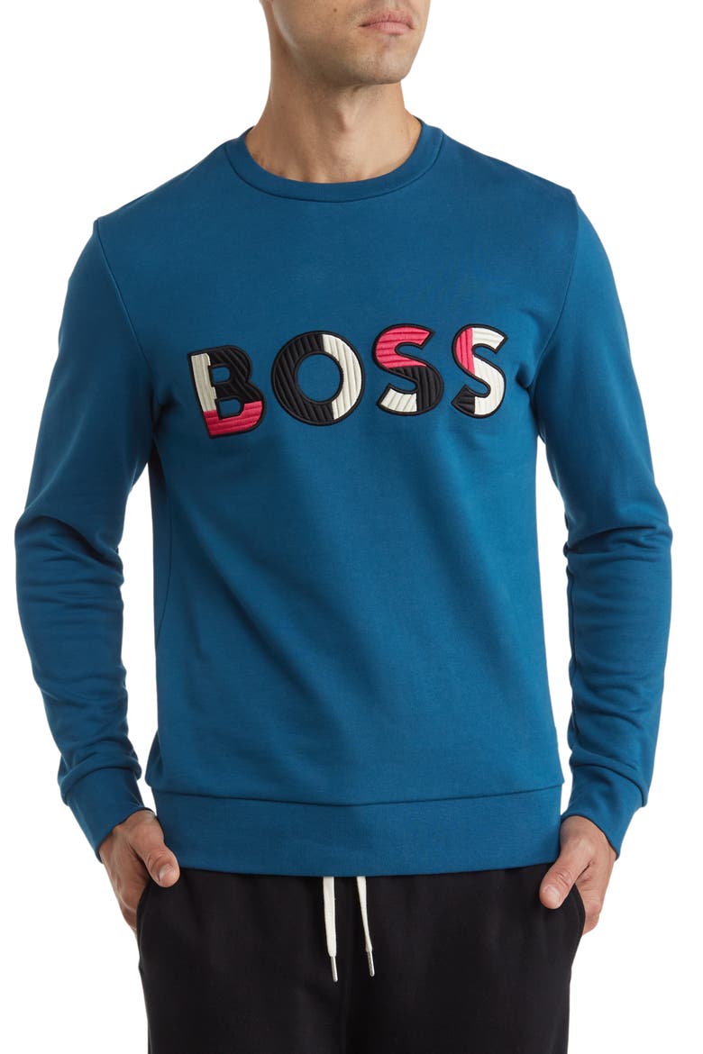 Stadler Logo Crewneck Sweatshirt, Main, color, MEDIUM BLUE