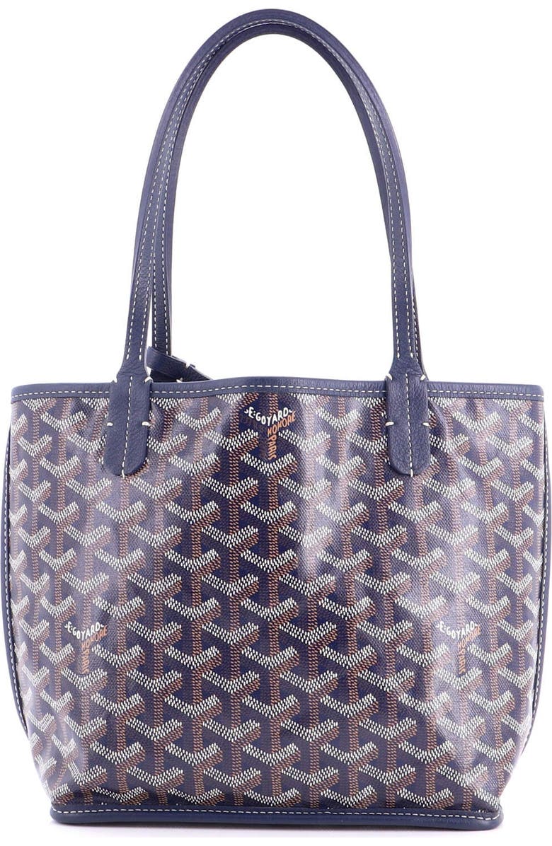 Pre-Owned Goyard Anjou Reversible Tote Coated Canvas Mini, Alternate, color, Blue