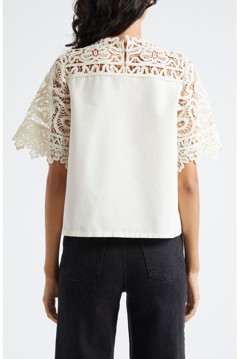 Delia Lace Accent Top, Alternate, color, PEARL