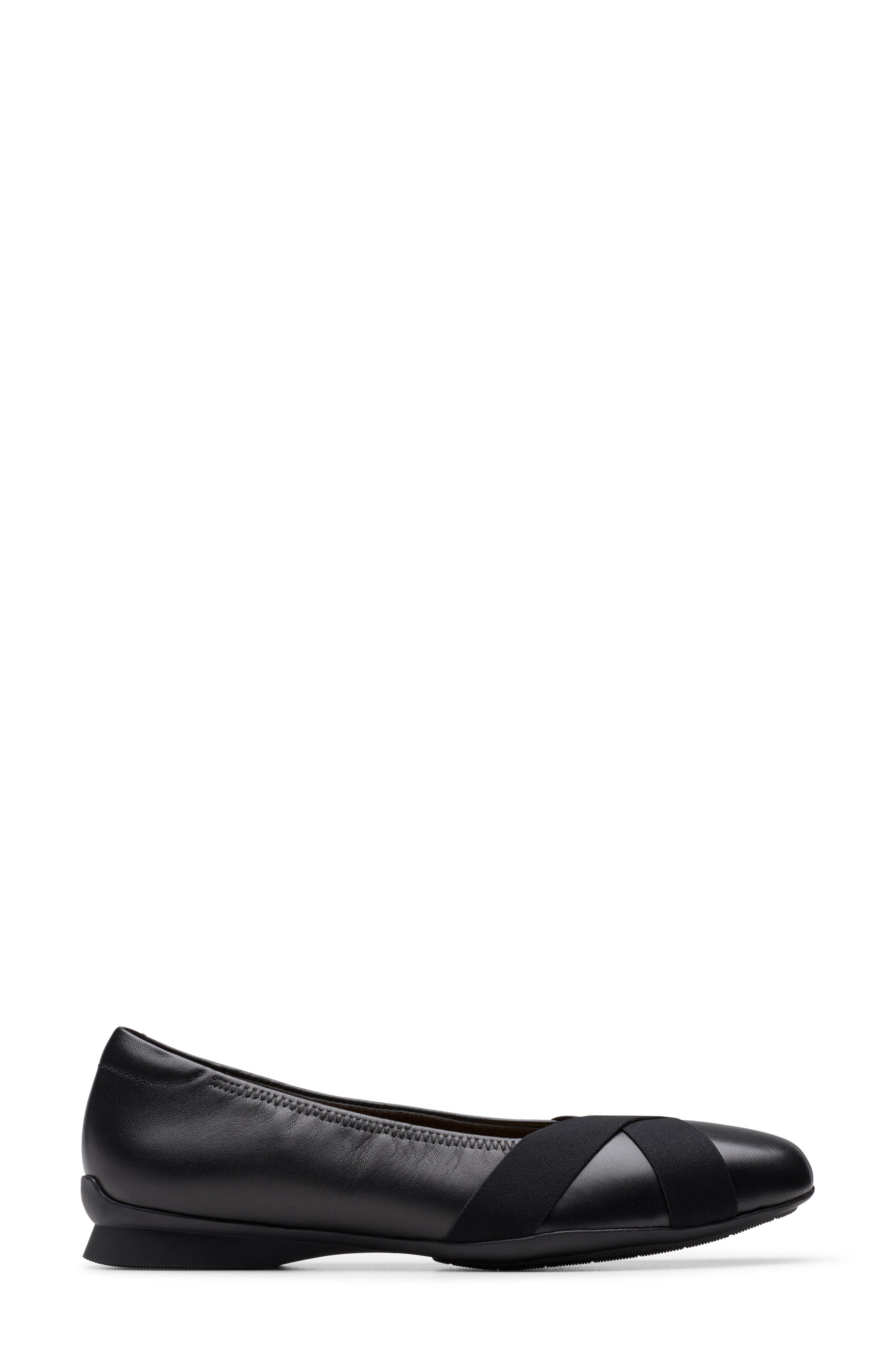 Clarks<sup>®</sup> Jazmynn Gem Ballet Flat, Alternate, color, Black Leather