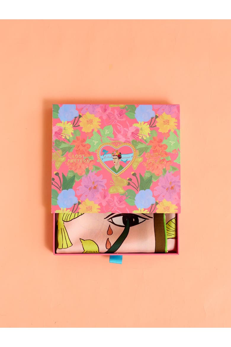 "House of Frida" Silk Bandana Scarf, Alternate, color, Neon Green