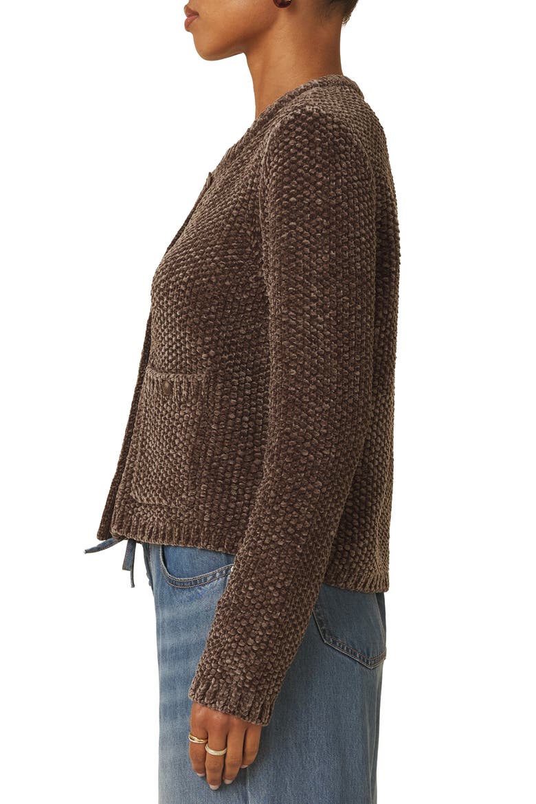 Aubrey Chenille Cardigan, Alternate, color, CEDAR BROWN