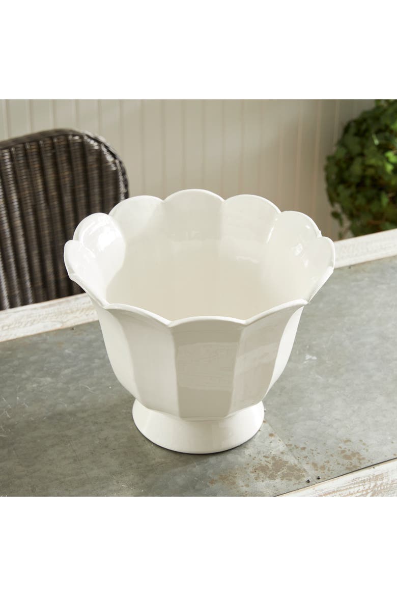 Mirabelle Fluted Cachepot Large, Alternate, color, White