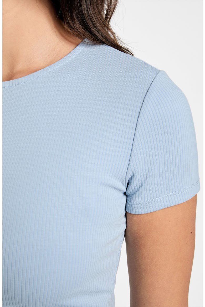 Terra Ribbed Crop T-Shirt, Alternate, color, CHANNEL BLUE