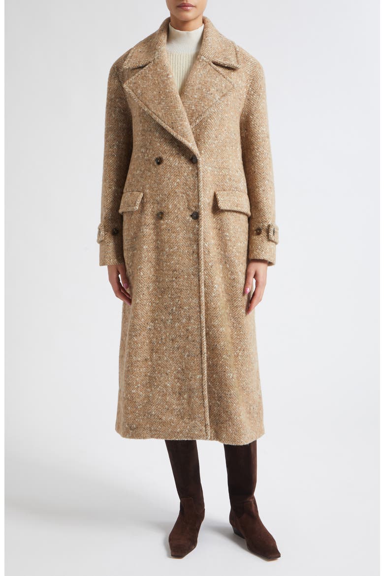Alpaca Blend Herringbone Trench Coat, Main, color, 2113 CAMEL