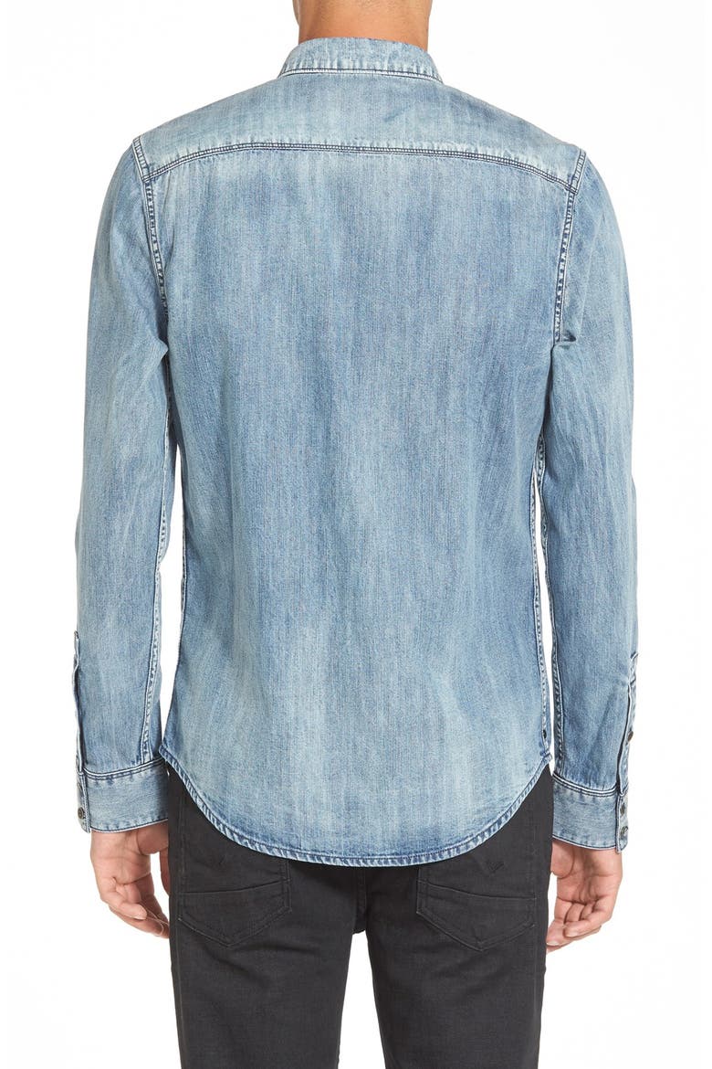 Treasure&Bond Button Down Denim Shirt, Alternate, color, MEDIUM BLUEWASH
