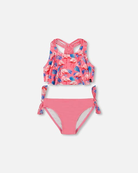 Deux Par Deux Two Piece Swimsuit - Printed Flamingo Deux Par Deux Two Piece Swimsuit - Printed Flamingo