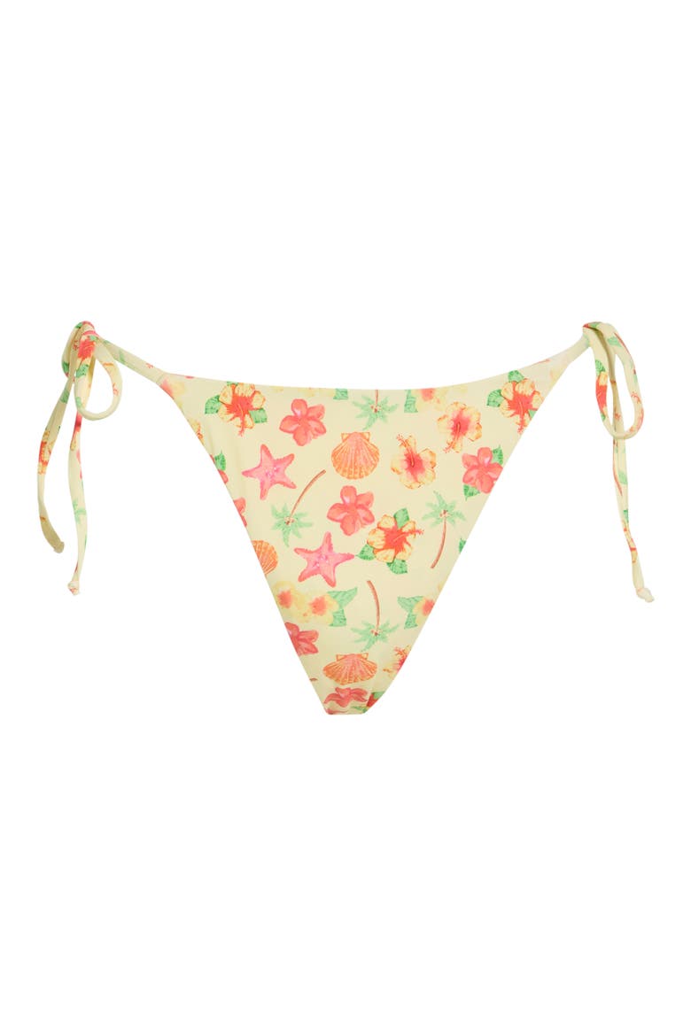 Mia Side Tie Bikini Bottoms, Alternate, color, SUNSHINE HIBISCUS