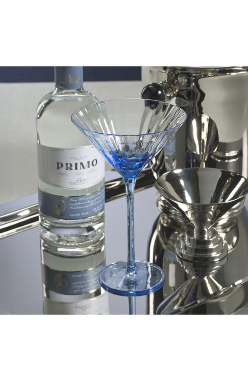 Zodax Malden Optic Set Of 4 Martini Glasses In Blue