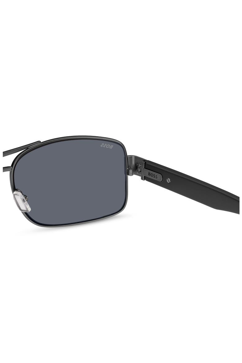 62mm Oversize Polarized Navigator Sunglasses, Alternate, color, DARK RUTHENIUM/ GREY POLAR