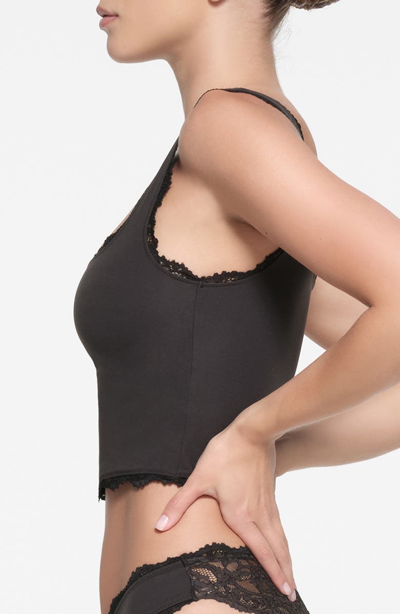 SKIMS Fits Everybody Lace Tank, Alternate, color, Onyx