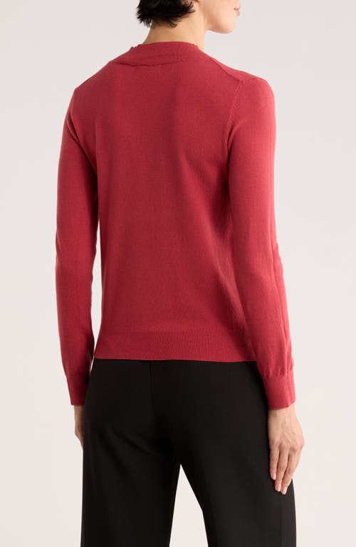 T Tahari Mock Neck Sweater In Red
