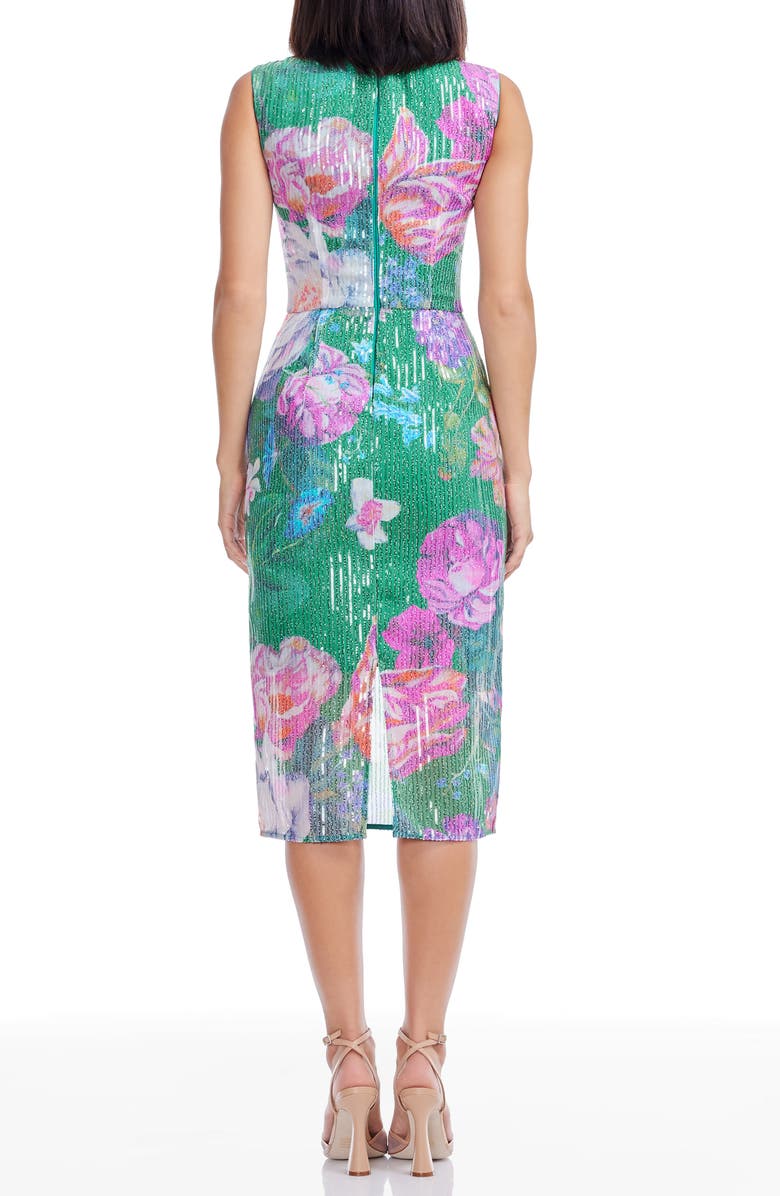 Dress the Population Claudette Sequin Floral Cocktail Dress, Alternate, color, Capri Multi