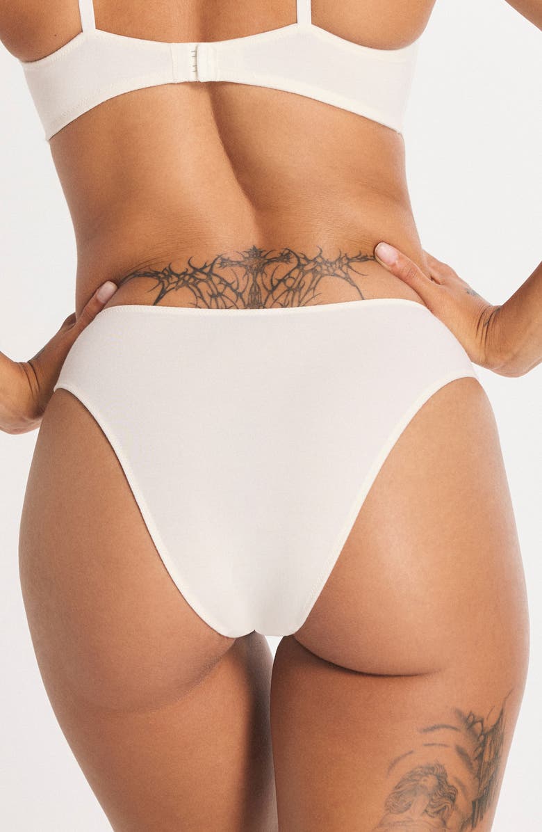 SAVAGE X FENTY Swirly Girly Cheeky Briefs, Alternate, color, White Tea/ Black Caviar