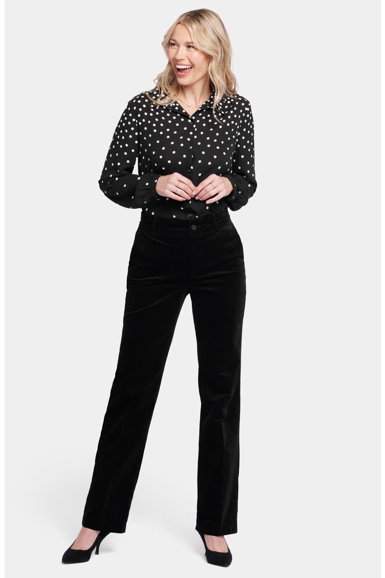 Straight Leg Velveteen Trouser Pants, Alternate, color, BLACK