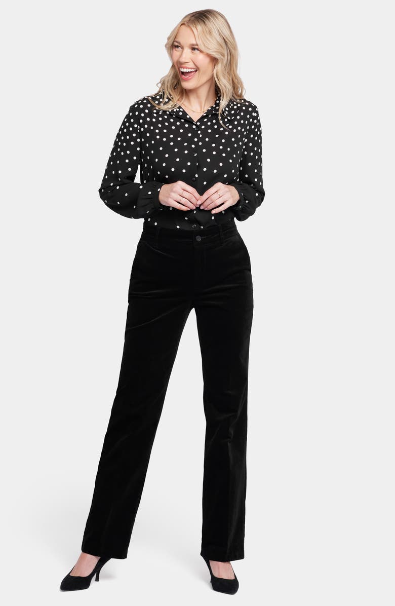 NYDJ Straight Leg Velveteen Trouser Pants, Alternate, color, Black